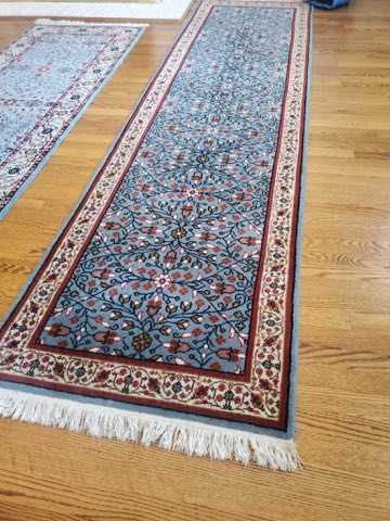 Blue Oriental runner rug cleaned for a Cotswold home in Charlotte