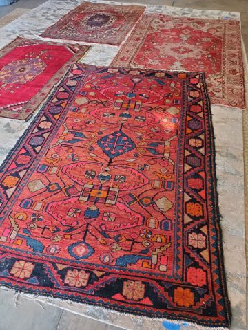 Fine handmade Persian rugs cleaned for a Dilworth home in Charlotte