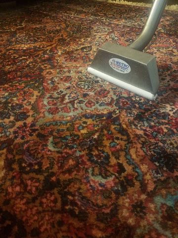 Wool Oriental rug cleaned in a Charlotte home